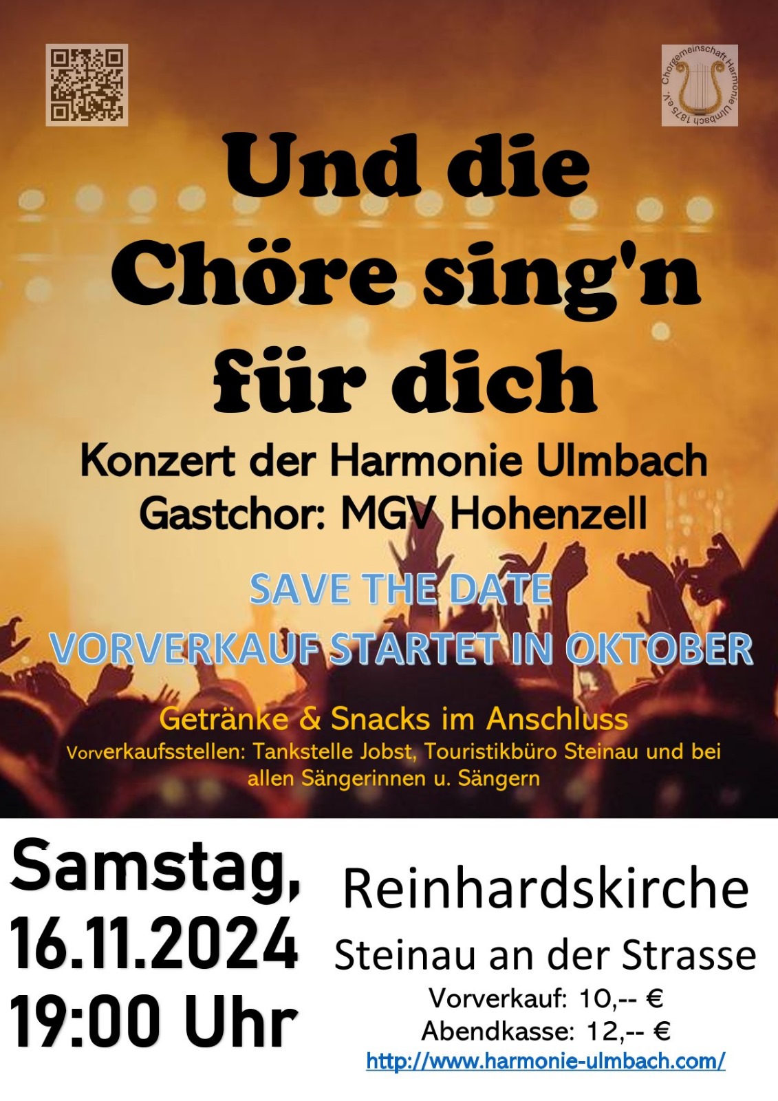 Konzert  "Und die Chöre sing'n für dich"